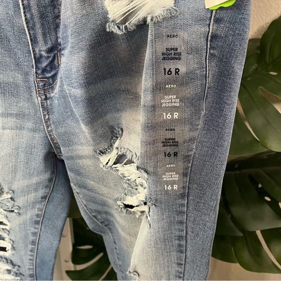 ✨ Aéropostale Light Wash Distressed Super High Rise Jegging Sz 16R | Plus Size - Picture 7 of 11